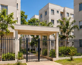 Entrada de condomínio residencial.